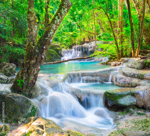 Beautiful waterfall in deep forest © calcassa