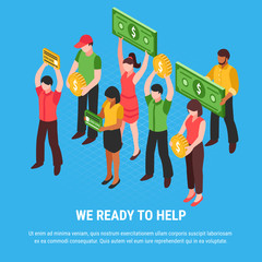 Poster - People Ready For Help Isometric Poster