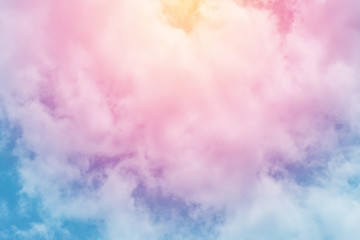 Wall Mural - sun and cloud background with a pastel colored