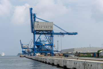 harbor crane in the port of rostock