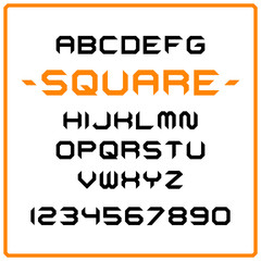 Aufkleber - Vector square modern alphabet set. Geometric stylized letters.