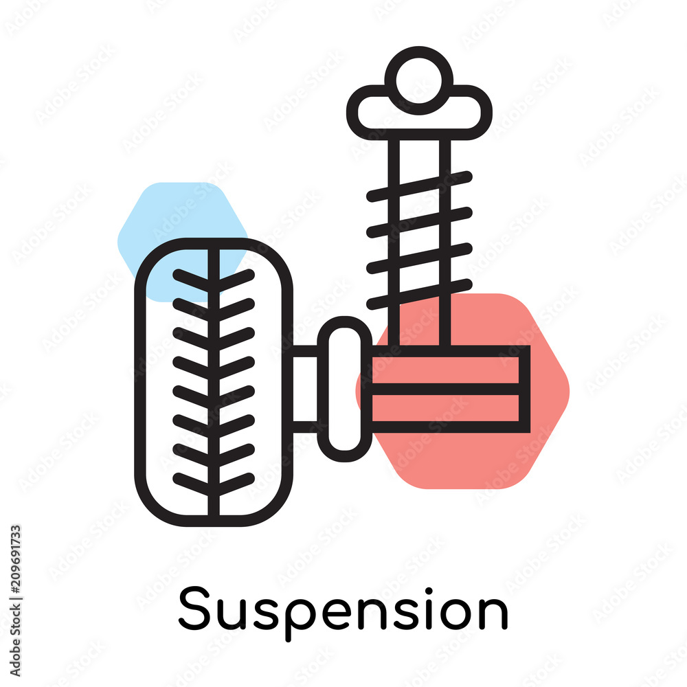 Suspension icon vector sign and symbol isolated on white background, Suspension logo concept, outline symbol, linear sign