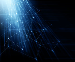 Poster - Technological background, Internet concept of global business. Internet connection, abstract of science and technology graphic design