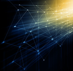 Poster - Technological background, Internet concept of global business. Internet connection, abstract of science and technology graphic design
