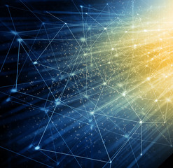 Poster - Technological background, Internet concept of global business. Internet connection, abstract of science and technology graphic design