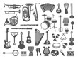Collection of musical instruments icons