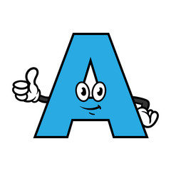 Wall Mural - Cartoon Letter A Character