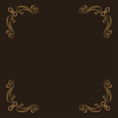 Wall Mural - Ornamental corners. Filigree decorative page dividers. Calligraphic design element. Vector.