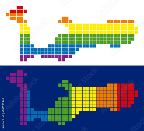 Dotted Lgbt Grand Cayman Island Map Variants Vector