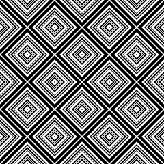 Poster - Vector seamless geometric pattern. Checkered monochrome background.