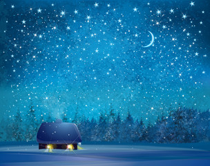 Wall Mural - vector winter wonderland background.