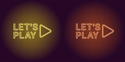 Sticker - Neon icon of Yellow and Orange Lets Play