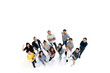 © ChayTee - Group of Diversity People Team smiling with top view. Multiethnic or Ethnicity group of creative teamwork in casual happy lifestyle together with copy space. Different in staff generations concept.