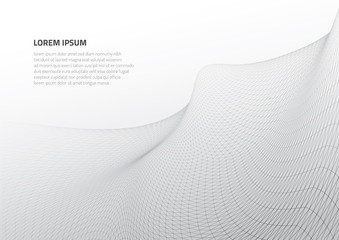 Poster - Abstract 3d surface. Distortion of space and matter. Modern technology for designing volume objects.