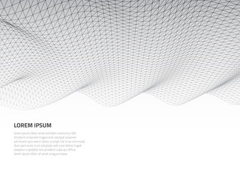Poster - Abstract 3d surface. Distortion of space and matter. Modern technology for designing volume objects.