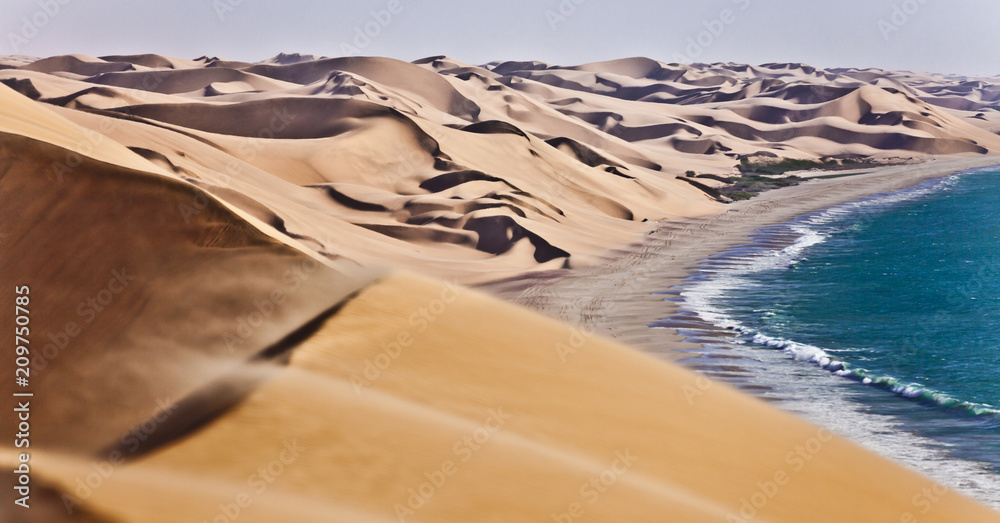 The Namib desert along side the atlantic ocean coast of Namibia, southern Africa - obrazy, fototapety, plakaty 