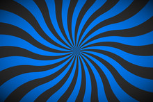 Decorative Retro Blue Spiral Background, Swirling Radial Pattern, Abstract Vector Illustration