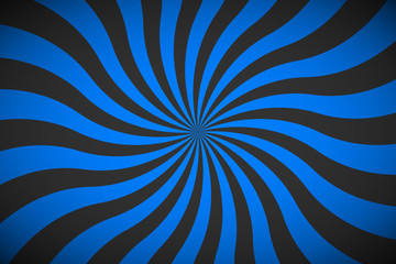 Poster - Decorative retro blue spiral background, swirling radial pattern, abstract vector illustration