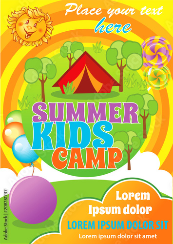 pic Background Summer Camp Flyer https stock adobe com images kid summer camp template camping flyer summer holiday advert kid touristic vector background 209761737 start checkout 1 content id 209761737