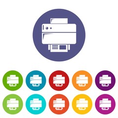 Poster - Printer icons color set vector for any web design on white background