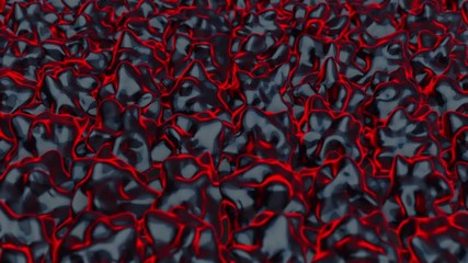 Poster - Black low poly surface. Abstract background with animation moving of dark surface. Semless loop abstract 3D render animation