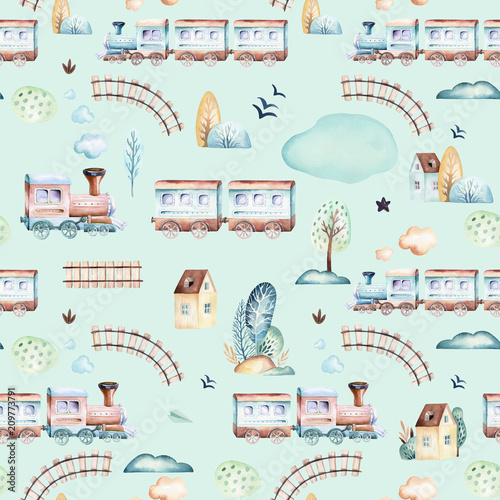 swiat-chlopcow-kreskowka-samolotu-samolotu-i-wagonu-akwarela-lokomotywy-ilustracja-wzor-dziecko-zabawki-urodziny-backgraund-transport-elementow-bez-szwu-wzorow