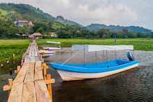 Wooden Piers And Boats At Lake Yojoa, Honduras