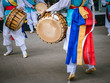 © marmoset - Blured picture of Musicians play on a Korean traditional percussion musical instrument Janggu. Samul nori or Pungmul on the festival of Korean culture