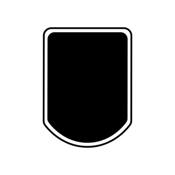 Black rounded shield, vector illustration.