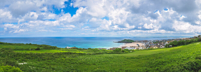 Wall Mural - Panorama of Cornish coast in St Ives