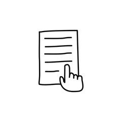 Poster - hand and a piece of paper sketch icon. Element of education icon for mobile concept and web apps. Outline hand and a piece of paper sketch icon can be used for web and mobile