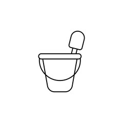Poster - bucket and spatula line icon. Element of toys icon for mobile concept and web apps. Thin line bucket and spatula line icon can be used for web and mobile. Premium icon