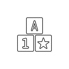 Poster - cubes for children line icon. Element of toys icon for mobile concept and web apps. Thin line cubes for children line icon can be used for web and mobile. Premium icon
