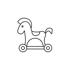 Poster - horse on wheels line icon. Element of toys icon for mobile concept and web apps. Thin line horse on wheels line icon can be used for web and mobile. Premium icon