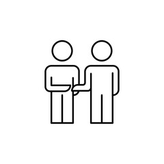 Poster - cooperation of colleagues line icon. Element of business organisation icon for mobile concept and web apps. Thin line cooperation of colleagues icon can be used for web and mobile
