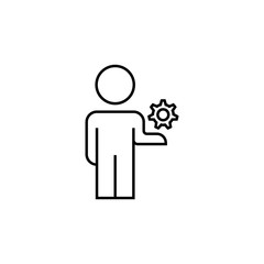 Aufkleber - mechanism of work line icon. Element of business organisation icon for mobile concept and web apps. Thin line mechanism of work icon can be used for web and mobile