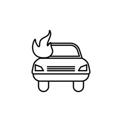 Poster - car fire line icon. Element of insurance sign for mobile concept and web apps. Thin line car fire icon can be used for web and mobile. Premium icon