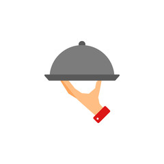 Poster - waiter's arm and tray colored illustration. Element of colored food icon for mobile concept and web apps. Detailed waiter's arm and tray icon can be used for web and mobile
