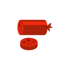 Poster - cut sausage colored illustration. Element of colored food icon for mobile concept and web apps. Detailed cut sausage icon can be used for web and mobile