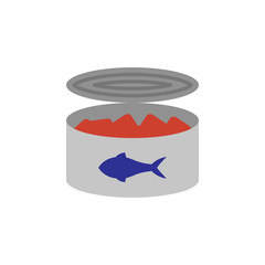 Poster - canned fish colored illustration. Element of colored food icon for mobile concept and web apps. Detailed canned fish icon can be used for web and mobile