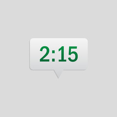 Poster - clock notification colored icon. element of player buttons for mobile concept and web apps. detailed