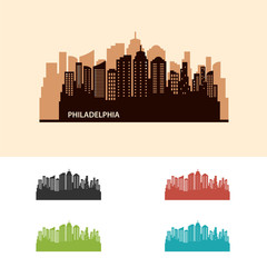 Wall Mural - Philadelphia City Skyline Logo Template