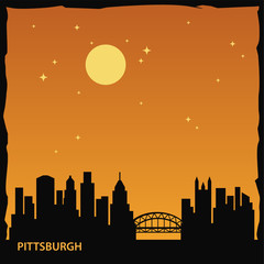 Wall Mural - Pittsburgh City Skyline Logo Template