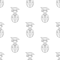 Poster - avatar student icon. Element of Avatars icon for mobile concept and web apps. Pattern repeat seamless avatar student icon. Can be used for web and mobile. Premium icon