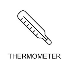 Aufkleber - thermometer line icon. Element of medicine icon with name for mobile concept and web apps. Thin line thermometer icon can be used for web and mobile