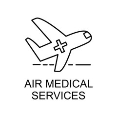Poster - air medical services line icon. Element of medicine icon with name for mobile concept and web apps. Thin line air medical services icon can be used for web and mobile