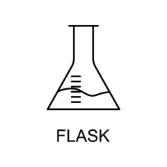 flask line icon. Element of medicine icon with name for mobile concept and web apps. Thin line flask icon can be used for web and mobile