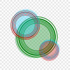 Wall Mural - Abstract circles of various colors on a transparent background. Vector illustration