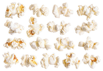 Popcorn isolated on white background.