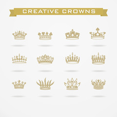 Wall Mural - King and queen crowns symbols 